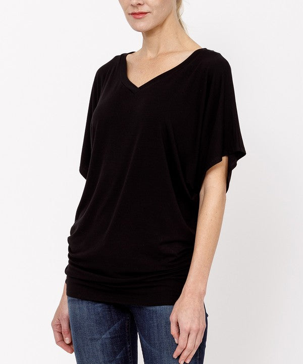 FABINA BAMBOO SIGNATURE DOLMAN SLEEVE TUNIC TOP