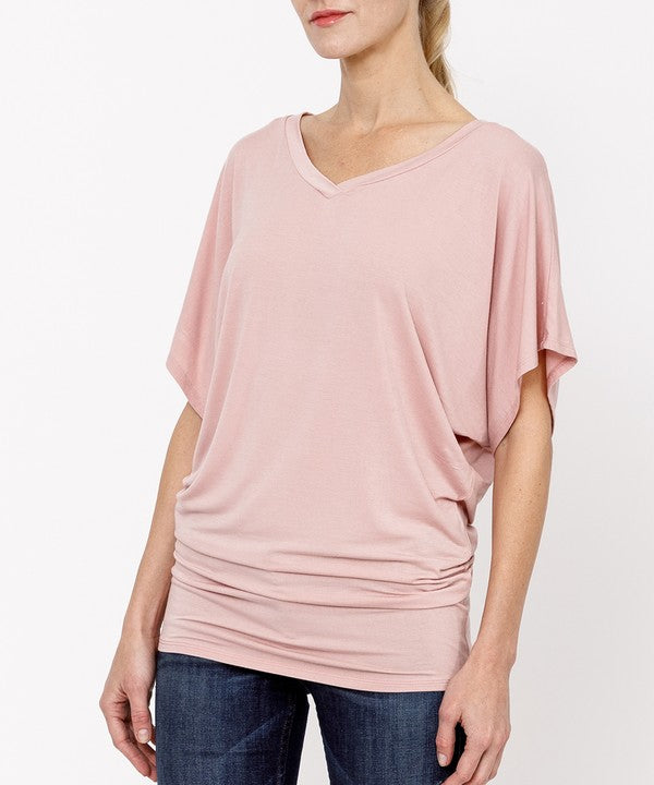 FABINA BAMBOO SIGNATURE DOLMAN SLEEVE TUNIC TOP