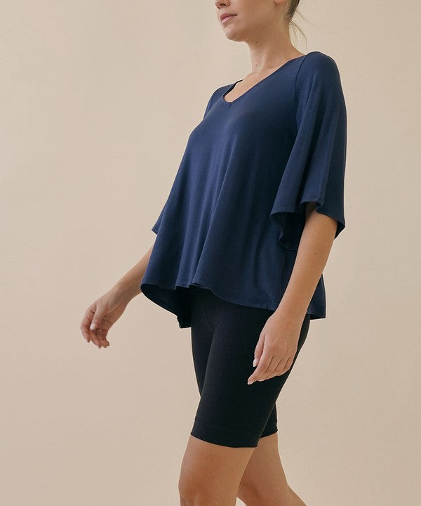 FABINA BAMBOO MODERN DRAPED TOP