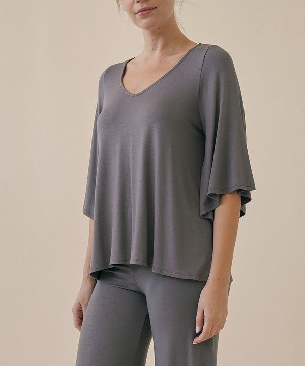 FABINA BAMBOO MODERN DRAPED TOP