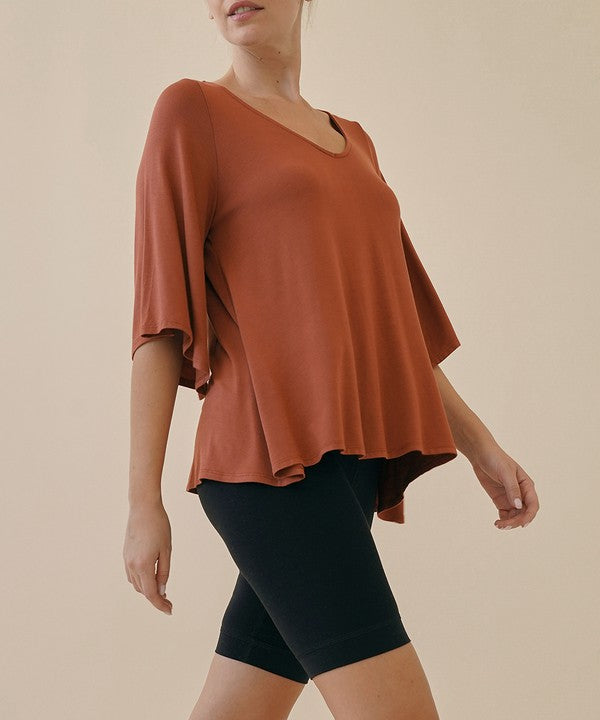 FABINA BAMBOO MODERN DRAPED TOP