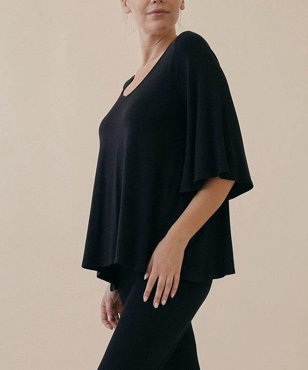 FABINA BAMBOO MODERN DRAPED TOP