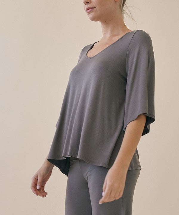 FABINA BAMBOO MODERN DRAPED TOP