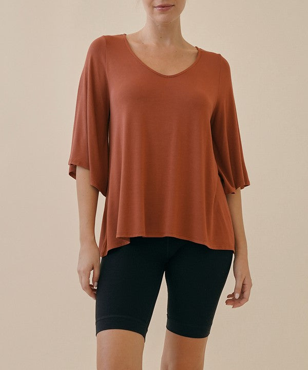 FABINA BAMBOO MODERN DRAPED TOP