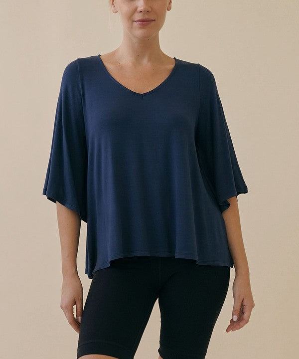 FABINA BAMBOO MODERN DRAPED TOP