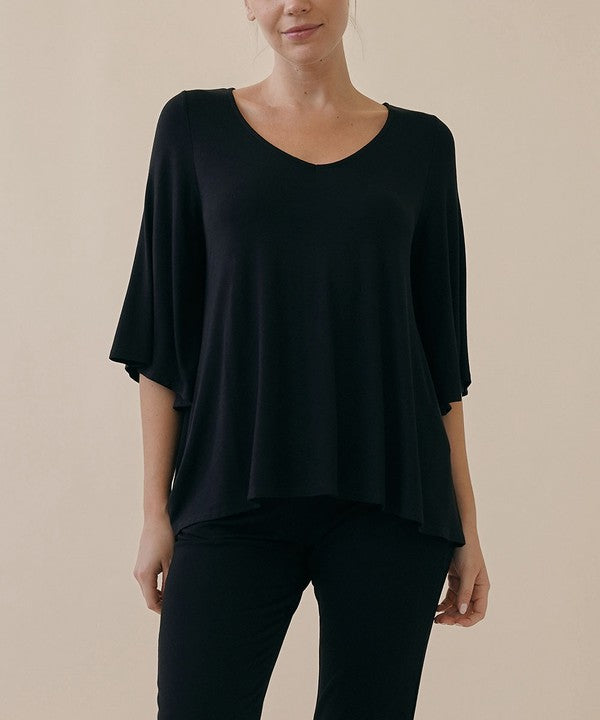 FABINA BAMBOO MODERN DRAPED TOP