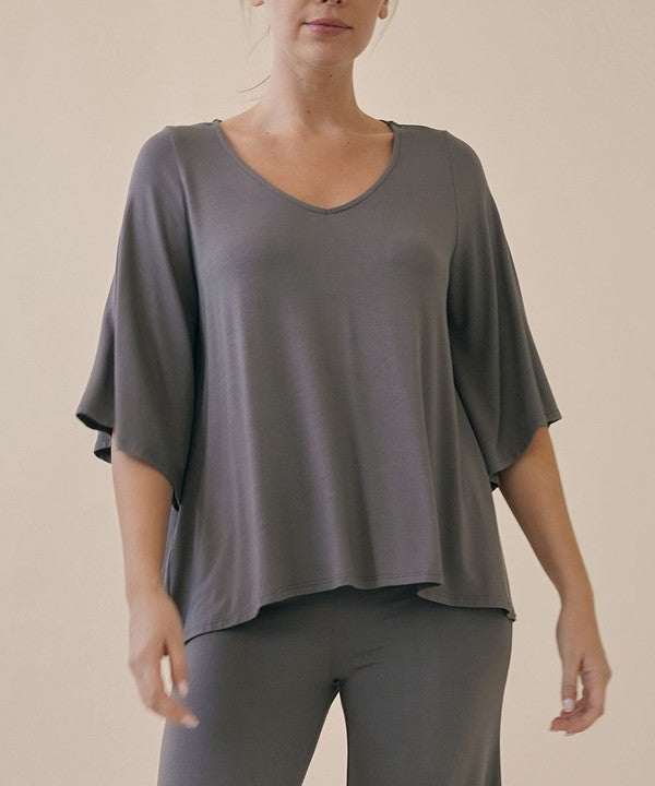 FABINA BAMBOO MODERN DRAPED TOP