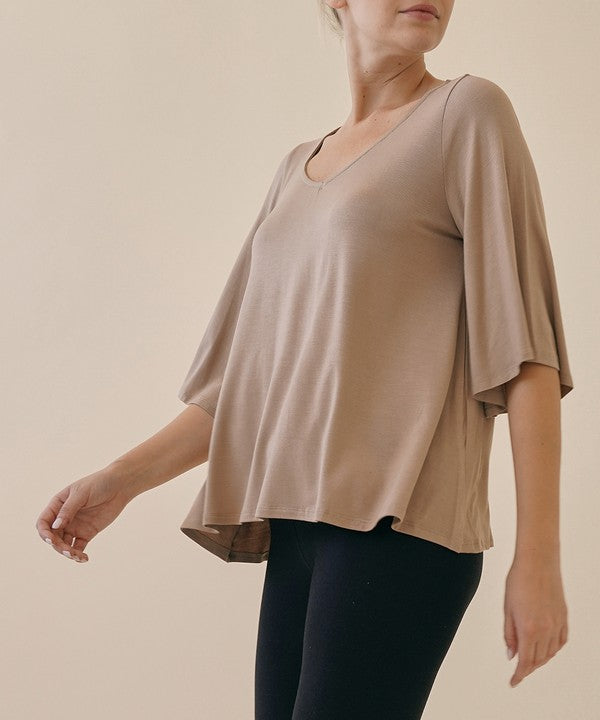 FABINA BAMBOO MODERN DRAPED TOP