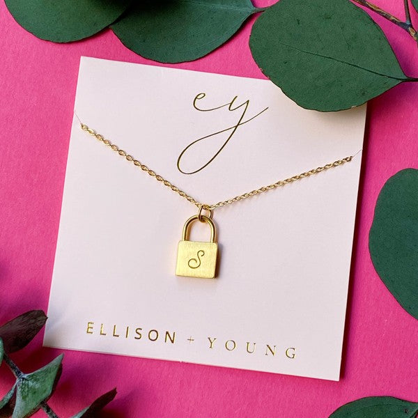 Ellison and Young Scripted Notes Locket Initial Necklace