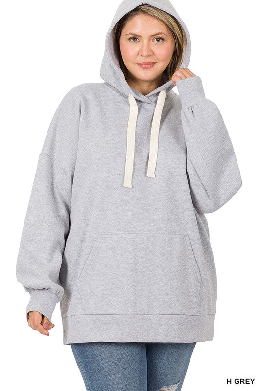 Zenana Plus Oversized Hoodie Longline Sweatshirt