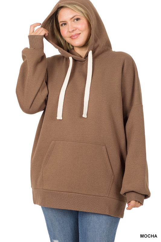 Zenana Plus Oversized Hoodie Longline Sweatshirt