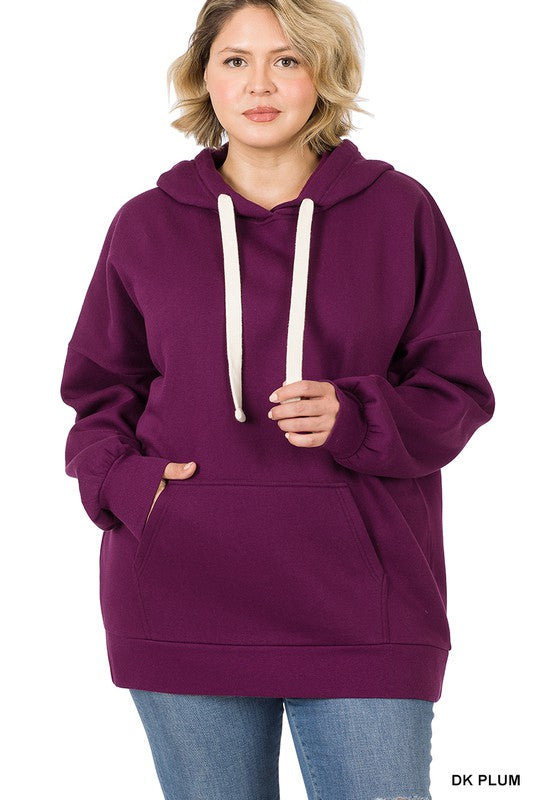 Zenana Plus Oversized Hoodie Longline Sweatshirt