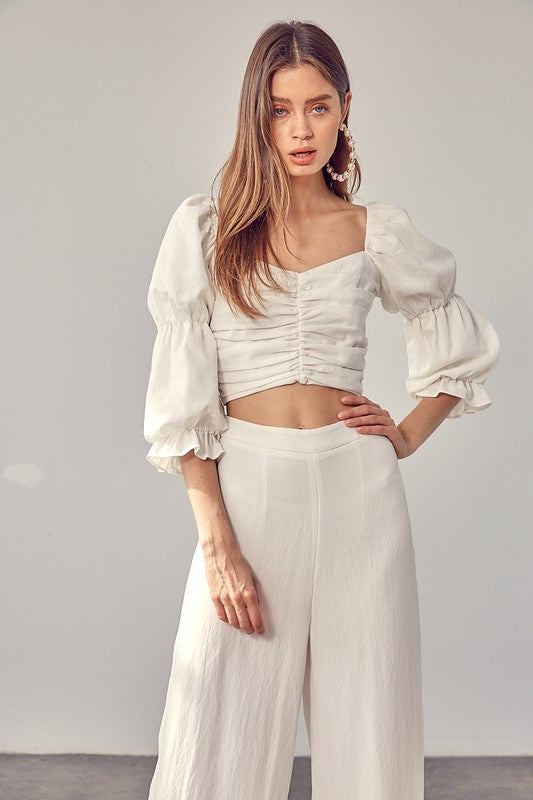 DO + BE COLLECTION Ruffle Ruched Front Top