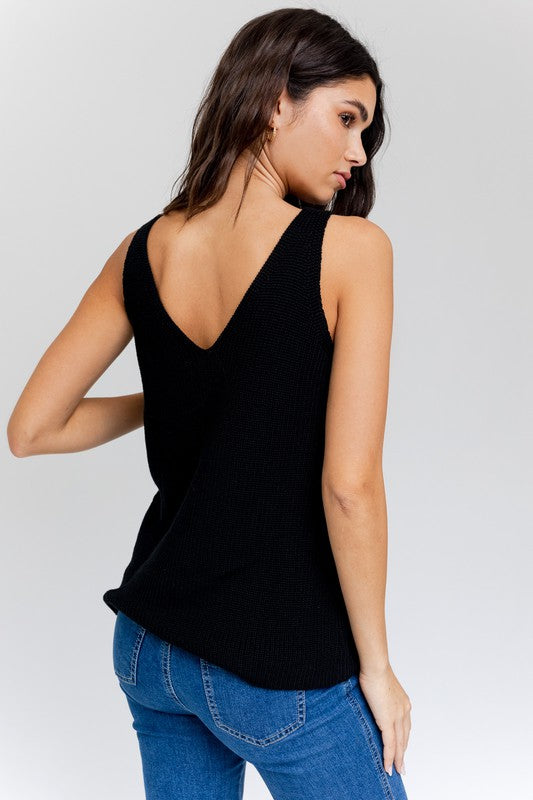 GILLI Front and Back Deep V-Neck Tank Top