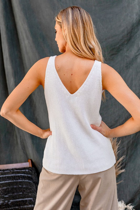 GILLI Front and Back Deep V-Neck Tank Top