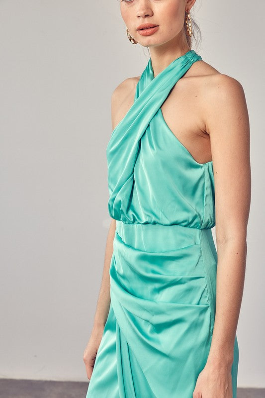 DO + BE COLLECTION Wrap Cross Neck Dress