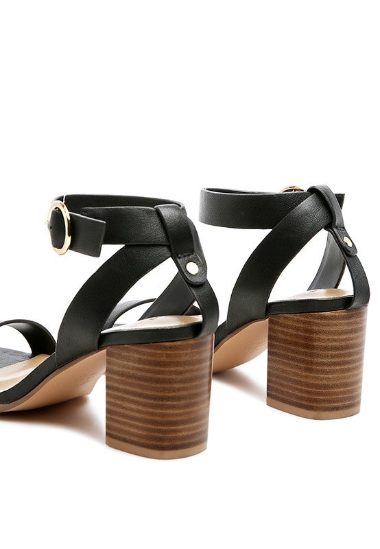 RAG & CO DOLPH STACK BLOCK HEELED SANDAL