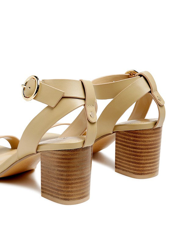 RAG & CO DOLPH STACK BLOCK HEELED SANDAL