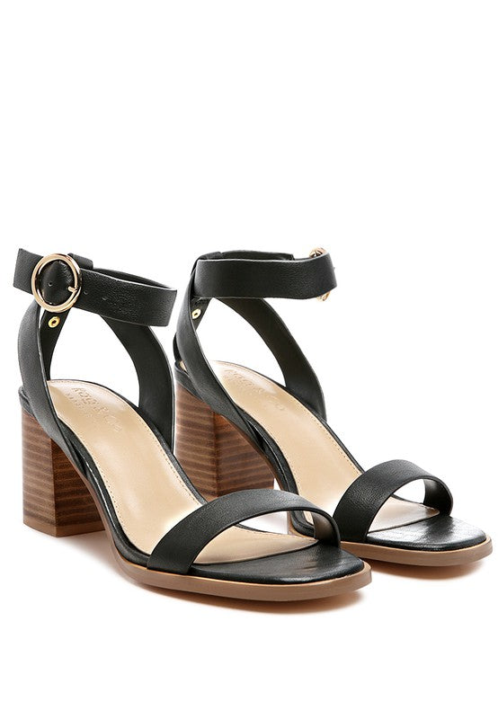 RAG & CO DOLPH STACK BLOCK HEELED SANDAL