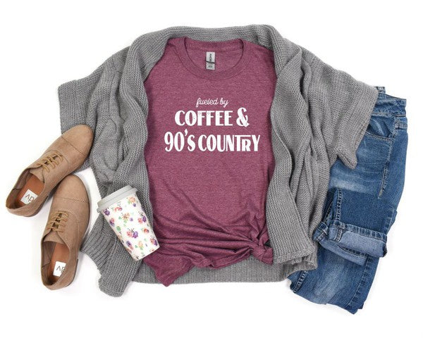 Fueled by Coffee and 90s Country Graphic Tee