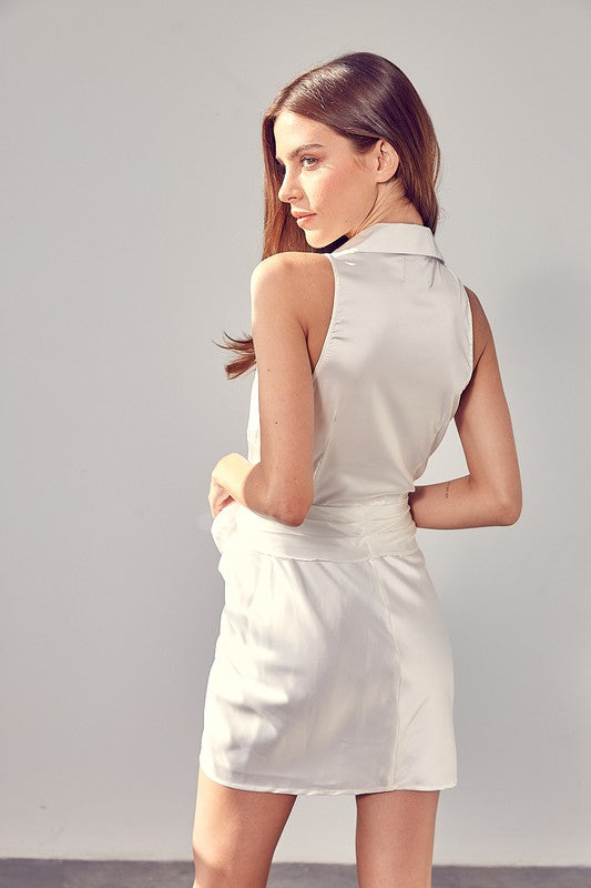 DO + BE COLLECTION Sleeveless Front Tie Dress