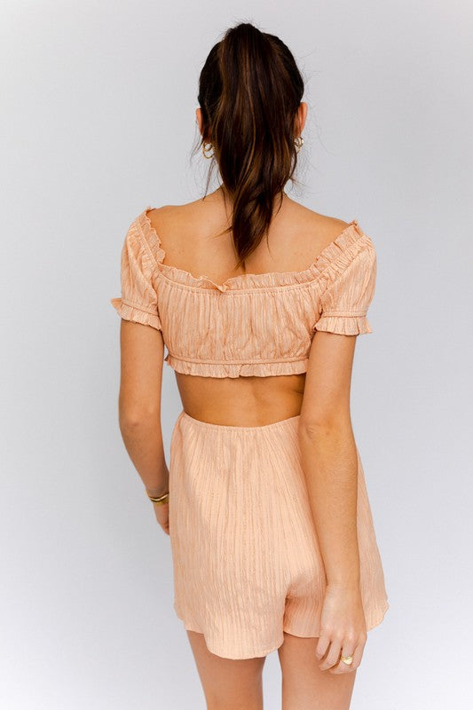 Off-Shoulder Cutout Romper