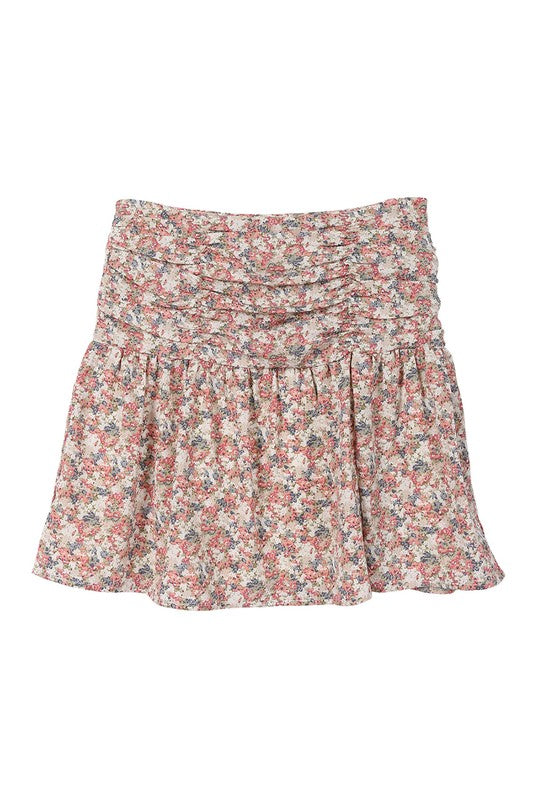 Shirred floral skirt - Boho Soho