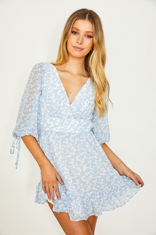 One and Only Collective Floral Print Babydoll Mini Dress