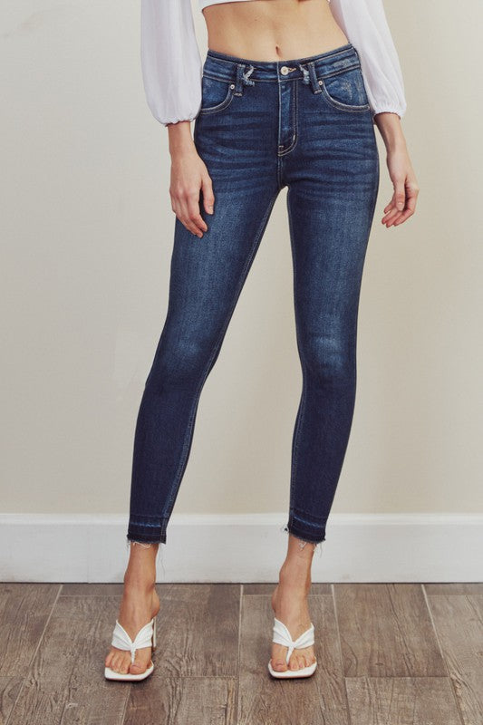 Kan Can High Rise Ankle Skinny Jeans