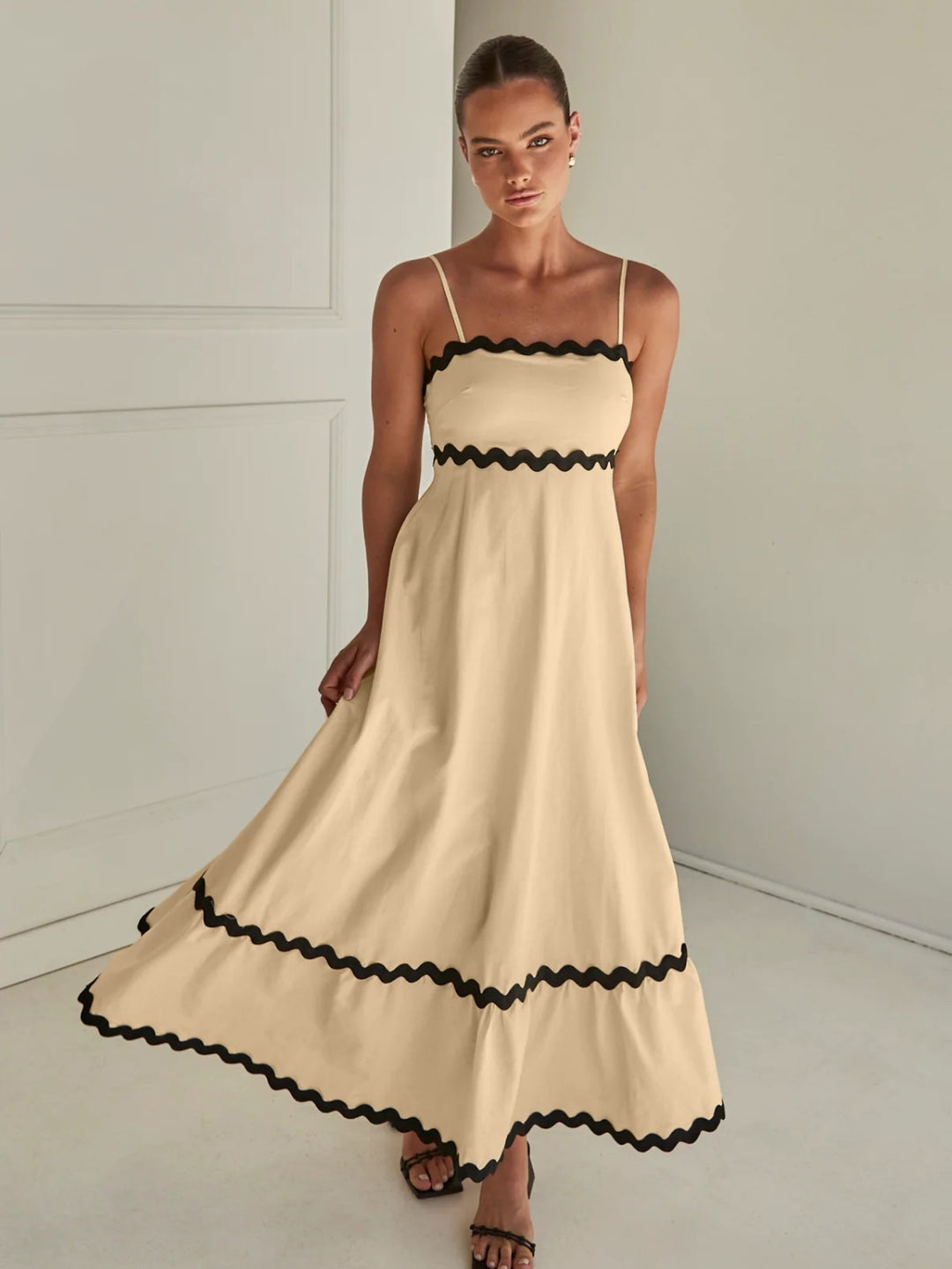 RicRac Spaghetti Strap Maxi Dress