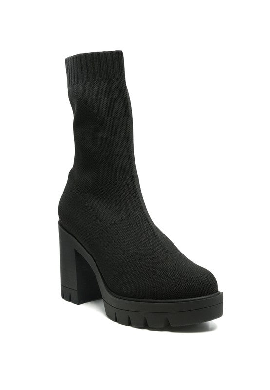 Rag & Co. Zinnia Knitted Block Heeled Boots