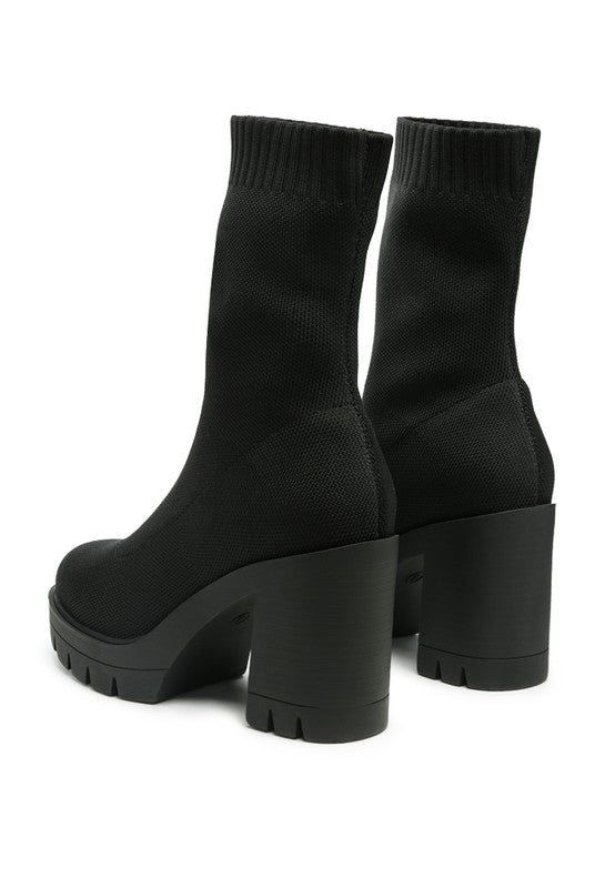 Rag & Co. Zinnia Knitted Block Heeled Boots