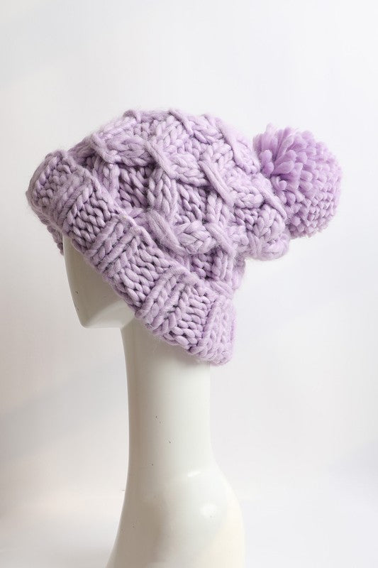 Handmade Oversized Chunky Knit Pom Beanie