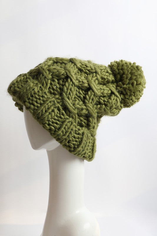 Handmade Oversized Chunky Knit Pom Beanie