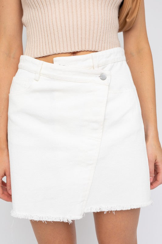 GILLI White Denim Mini Skirt
