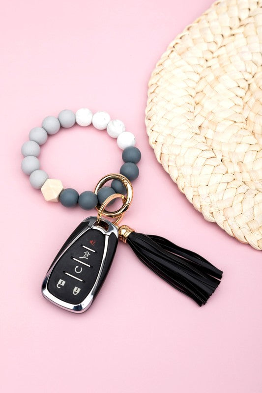 Silicone Color Block Key Ring Bracelet - Boho Soho