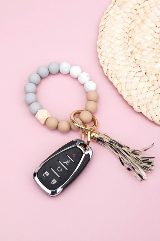 Silicone Color Block Key Ring Bracelet - Boho Soho