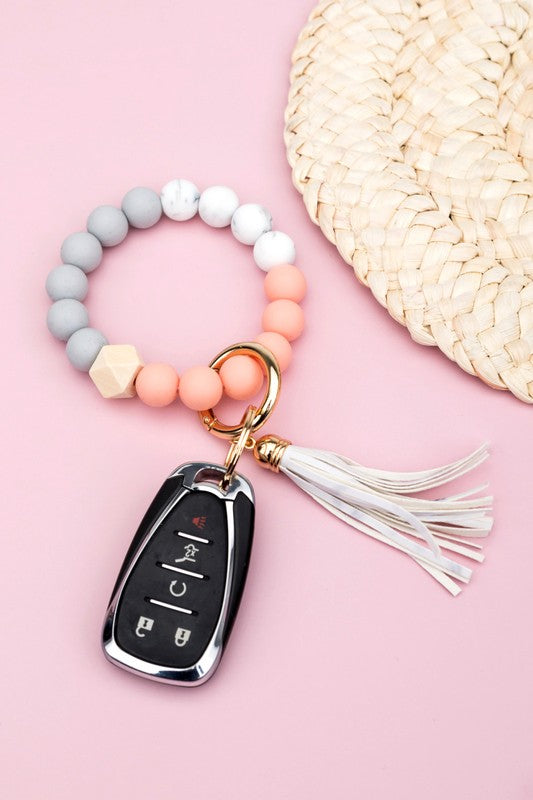 Silicone Color Block Key Ring Bracelet - Boho Soho