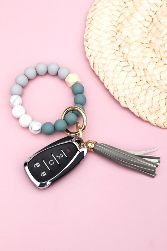 Silicone Color Block Key Ring Bracelet - Boho Soho