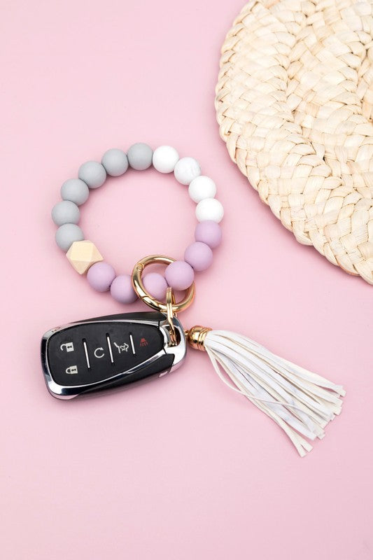 Silicone Color Block Key Ring Bracelet - Boho Soho