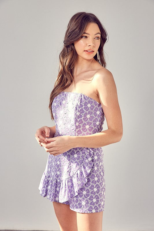 DO + BE COLLECTION Eyelet Ruffle Romper