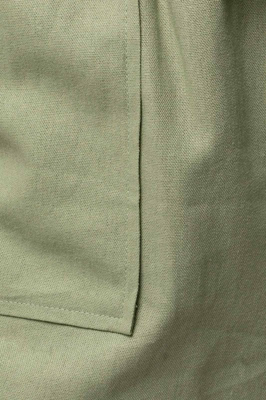 GILLI Elastic Waist Front Pocket Roll-Up Shorts