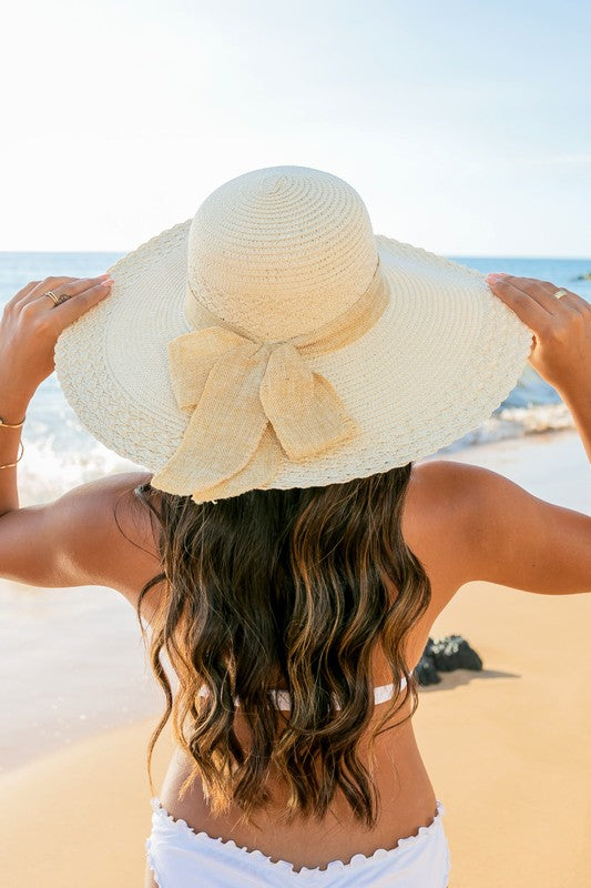 Scallop Edge Bow Accent Sunhat - Boho Soho