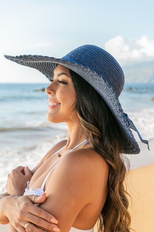 Scallop Edge Bow Accent Sunhat - Boho Soho