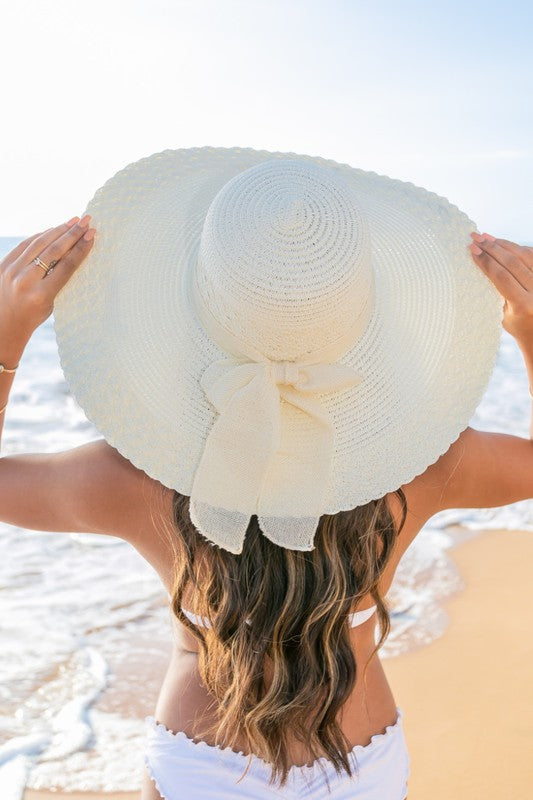 Scallop Edge Bow Accent Sunhat - Boho Soho