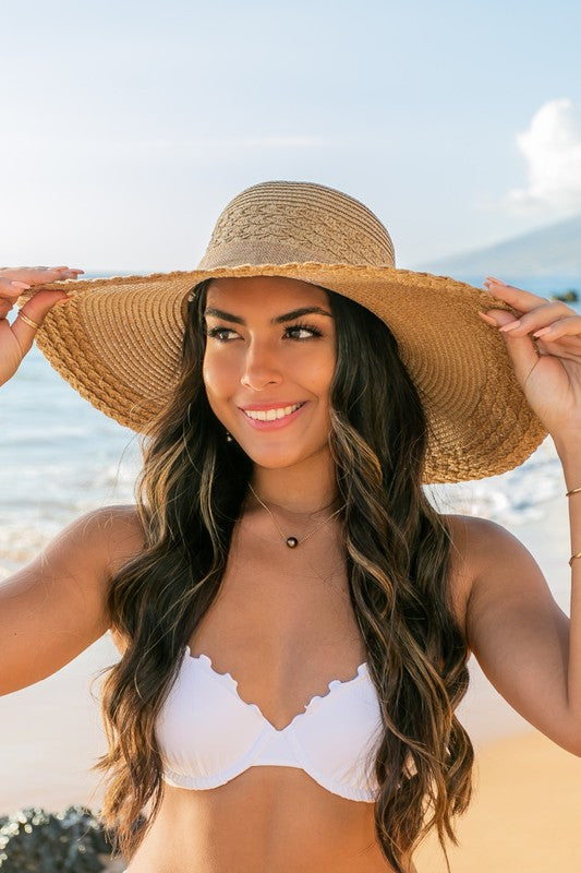 Scallop Edge Bow Accent Sunhat - Boho Soho