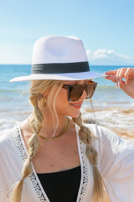 Classic Straw Panama Fedora Hat - Boho Soho