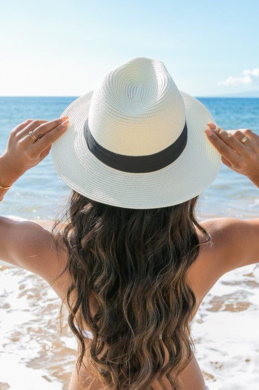 Classic Straw Panama Fedora Hat - Boho Soho