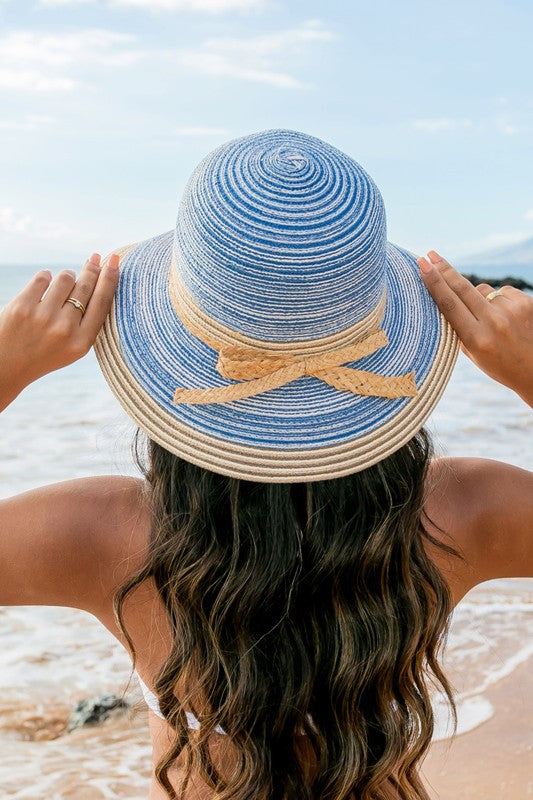 Multi-Stripe Bow Accent Bucket Sunhat - Boho Soho