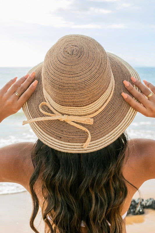 Multi-Stripe Bow Accent Bucket Sunhat - Boho Soho